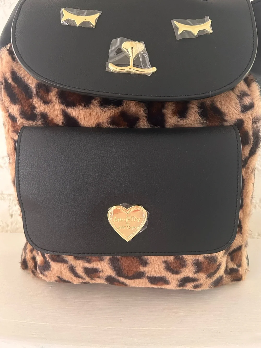 LUV Betsey Johnson Cat Faux Leather Backpack NWT